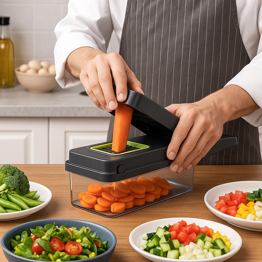 🥦 Cortador de Verduras Multiusos 12  Tipos de Corte en 1